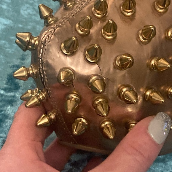 Jeffrey Campbell “Shadow” Rose Gold Spike Studded Platforms Size 7.5 - Picture 11 of 11